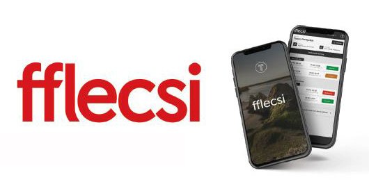 fflecsi logo with mobile phone